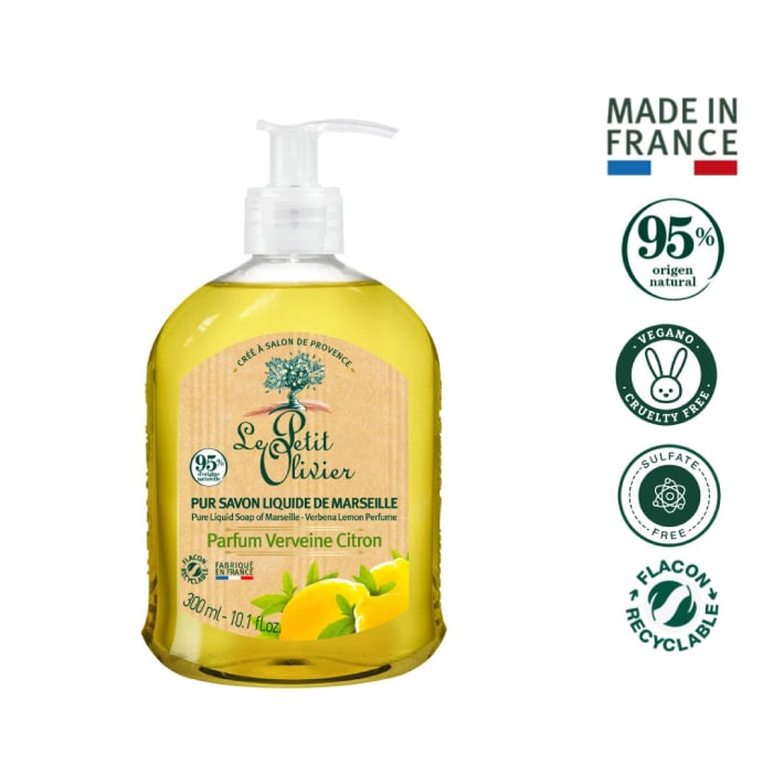 LE PETIT OLIVIER JABÓN LIQUIDO DE MARSELLA  VERBENA Y LIMÓN - PRODUCTO VEGANO 300 ML
