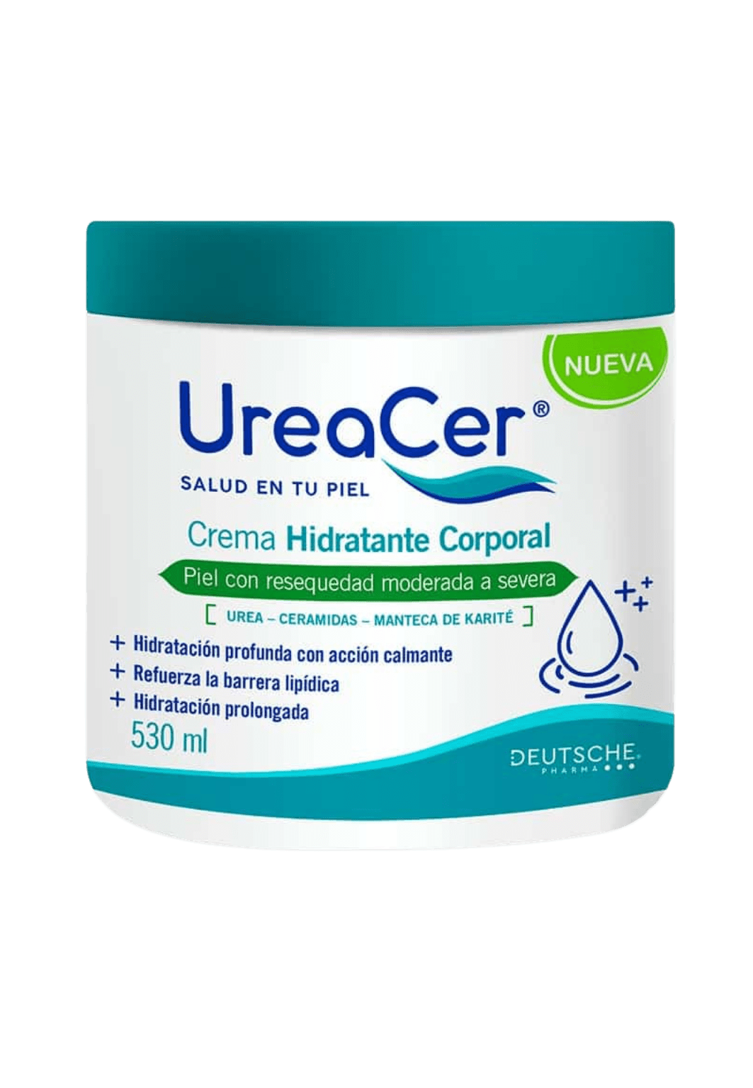 DEUTSCHE UREACER CREMA HIDRATANTE CORPORAL PARA PIEL CON RESEQUEDAD MODERADA-SEVERA 530ML