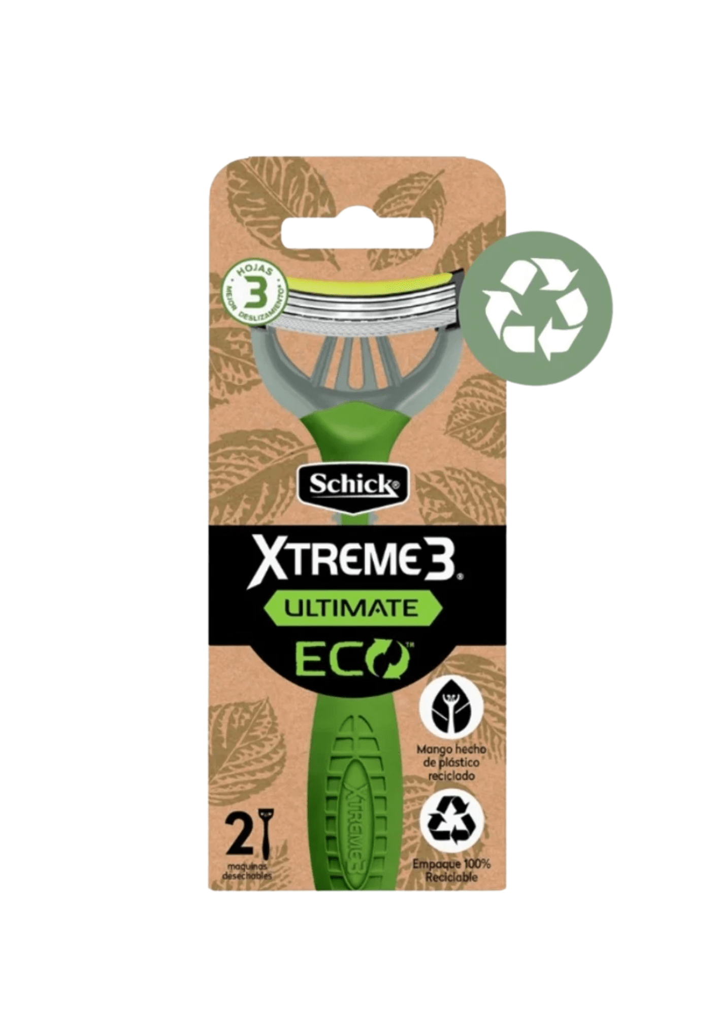 XTREME 3 ULTIMATE ECO MÁQUINA DE AFEITAR 3 HOJAS DESECHABLE X2 DET.