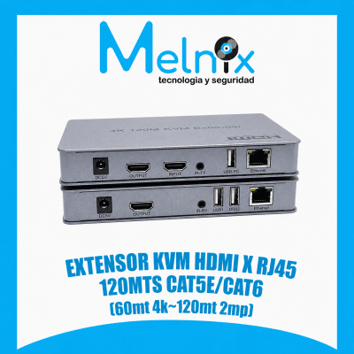 EXTENSOR KVM HDMI X RJ45 120MTS CAT5E/CAT6 (60mt 4k~120mt 2mp)1