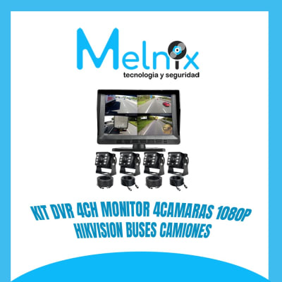 KIT DVR 4CH MONITOR 4 CAMARAS 1080P HIKVISION BUSES/CAMIONES1