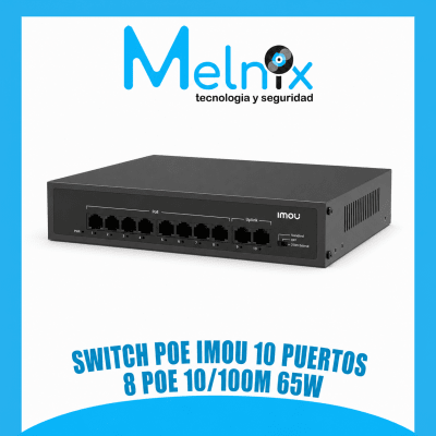 SWITCH POE IMOU 10 PUERTOS 8 POE 10100M 65W1