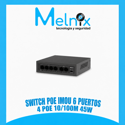 SWITCH POE IMOU 6 PUERTOS 4 POE 10/100M 45W1