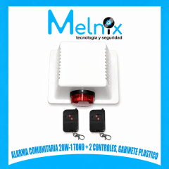 ALARMA COMUNITARIA 20W-1 TONO + 2 CONTROLES, GABINETE PLASTICO