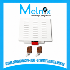 ALARMA COMUNITARIA 30W-1 TONO + 2 CONTROLES, GABINETE METALICO