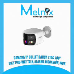CAMARA IP BULLET DAHUA TIOC 180° 8MP TWO-WAY TALK,  ALARMA DISUASIÓN, WDR