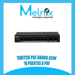 SWITCH POE DAHUA 10 PUERTOS 8 POE - 65W