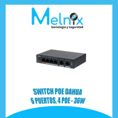 SWITCH POE DAHUA 6 PUERTOS, 4 POE-36W
