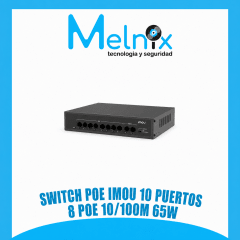 SWITCH POE IMOU 10 PUERTOS 8 POE 10100M 65W