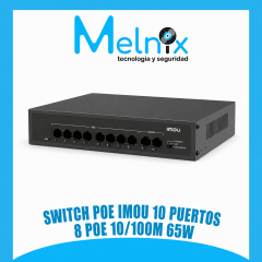 SWITCH POE IMOU 10 PUERTOS 8 POE 10100M 65W