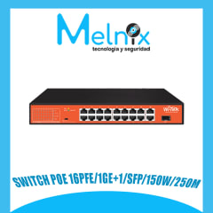 SWITCH POE 16PFE/1GE+1/SFP/150W/250M