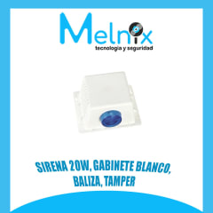 SIRENA 20W,GABINETE BLANCO,BALIZA,TAMPER