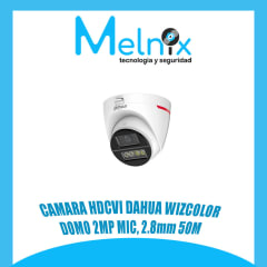 CAMARA HDCVI DAHUA WIZCOLOR DOMO 2MP MIC, 2.8mm 50M