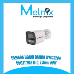 CAMARA HDCVI DAHUA WIZCOLOR BULLET 2MP MIC, 2.8mm 50M