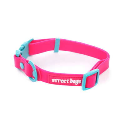 Street dogs collar PVC pink1