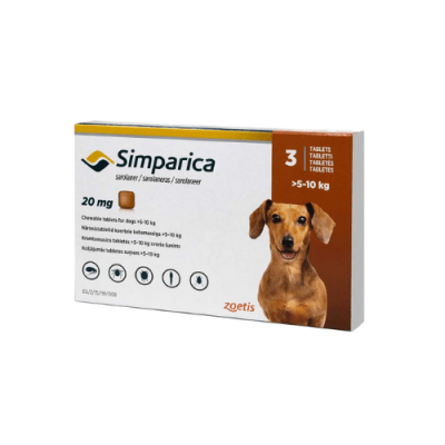 Simparica 3 comprimidos 5 a 10 kg 20 Mg1