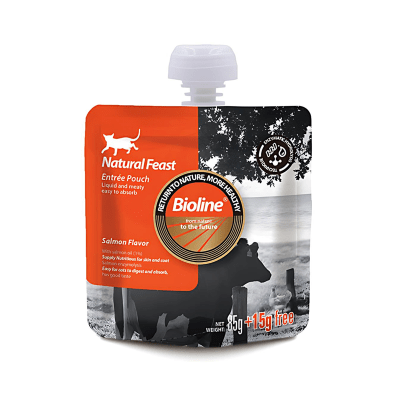 Pouch bioline salmón 85 grs1