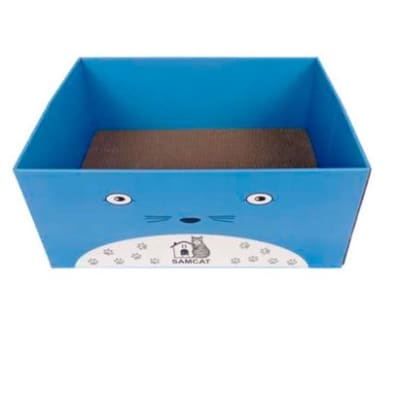 Rascador caja azul base1