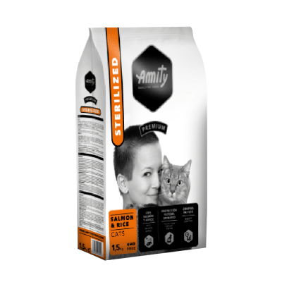 Amity Premium gato esterilizado salmón y arroz 1.5 Kg1