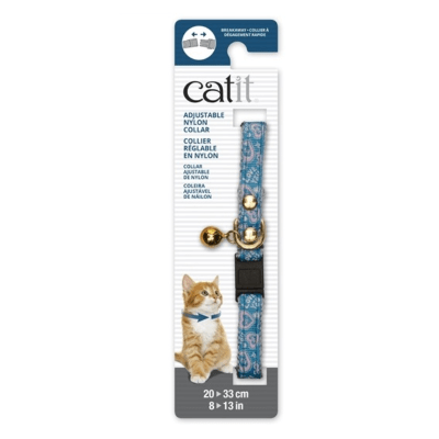 Catit collar ajustable celeste con corazones1