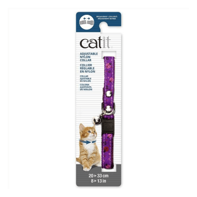Catit collar ajustable purpura chinitas1