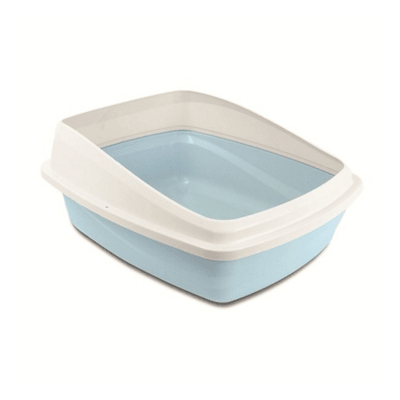 Cat Love baño con borde celeste/gris1