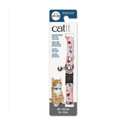 Catit collar ajustable blanco chinitas1