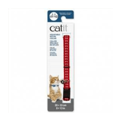 Catit collar ajustable reflectante rojo1