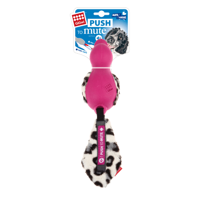 Pato push  to mute rosado con cola de felpa1