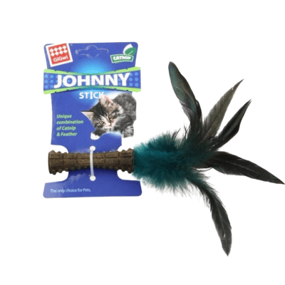 Catnip Johnny stick con pluma natural1