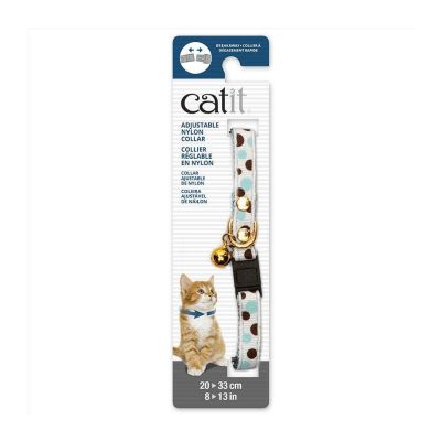 Catit collar ajustable ajuste blanco con lunares1