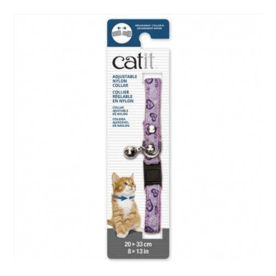 Catit collar ajustable rosa corazón purpuras1
