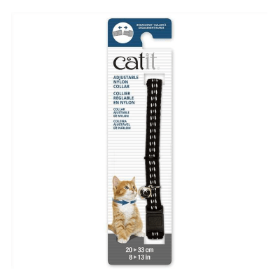 Catit collar ajustable reflectante negro1