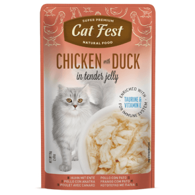 Catfest pouch Pollo con pato 70 grs2