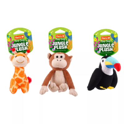 Hartz Tiny Dog Jungle Plush Dog Toy1