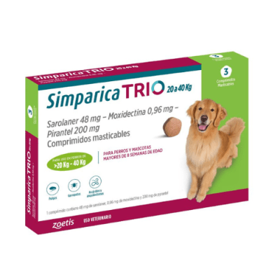 Simparica TRIO 3 comprimidos 20.1 - 40 kg1
