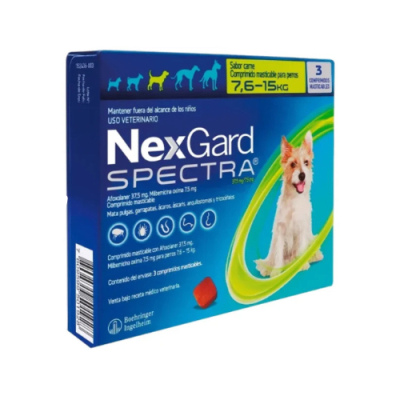Nexgard Spectra 7,6-15 kg 3 comprimidos1