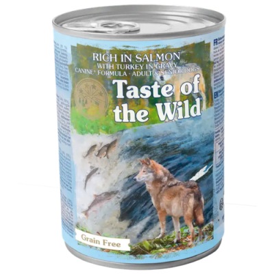 Taste of the wild Adulto y Senior Salmon/Turkey Lata 390 grs.1