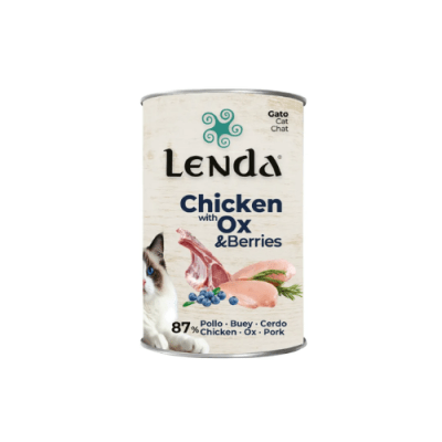Lenda paté gato pollo, buey y arándanos 400 grs1