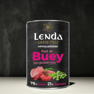 Lenda perro lata buey, guisantes y papa 400 grs1