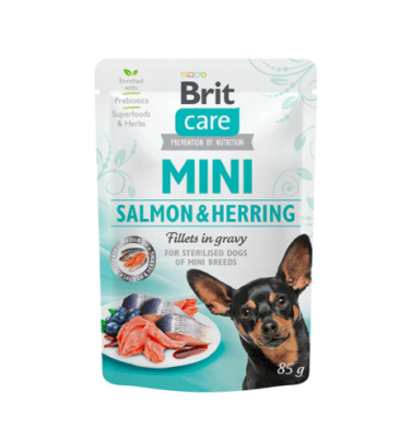 Brit care Mini adulto esterilizado Fillets Salmon & Arenque 85 gr1