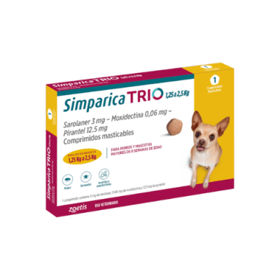 Simparica TRIO 1 comprimido 1,25 - 2,5 kg1