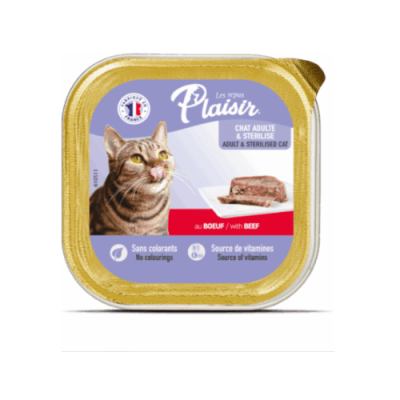 Plaisir paté gato adulto carne 100 grs1