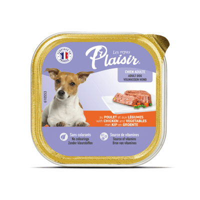 Plaisir paté perro adulto pollo y vegetales 300 grs1