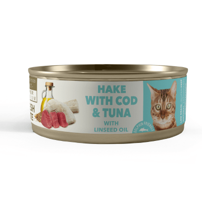 Amity Hake with Cod & Tuna gato esterilizado 80 grs1