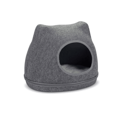 Cama igloo fieltro gris1