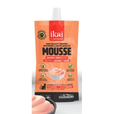 Ikai mousse de salmón y cangrejo para gatos 60 grs.1