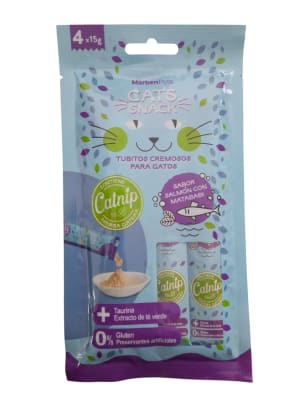 Cats Snack Cremoso Salmon con Matatabi 4 x15 g1