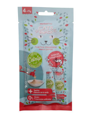 Cats Snack Cremoso Camaron con catnip 4 x15 g1