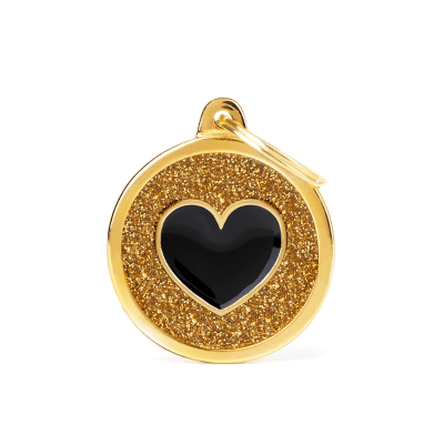 Placa my family circulo glitter1